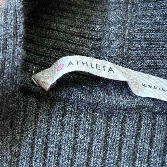 NWT Athleta Chalet Merino Wool sweater dress Sz S Heather Gray ribbed travel - Picture 7 of 13